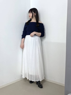 「A part by（アパートバイ）の【36サイズ展開】バックルヒールローファー（ローファー、ブラック系）」を使った、かほちさん（レディース・149cm）の春コーディネート