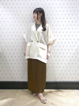 「アイテム（テーラードジャケット）」を使った、かほちさん（レディース・149cm・20代）の夏コーディネート