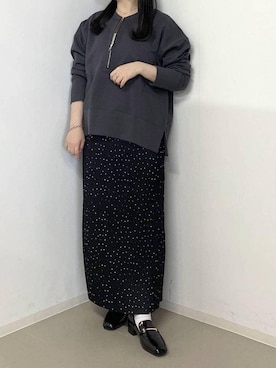 「A part by（アパートバイ）のヒールローファー（ローファー、ブラック系）」を使った、かほちさん（レディース・149cm）の春コーディネート