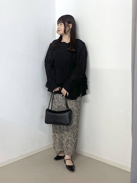 「A part by（アパートバイ）のプリーツイージータイトスカート2（スカート、ベージュ系）」を使った、かほちさん（レディース・149cm）の春コーディネート