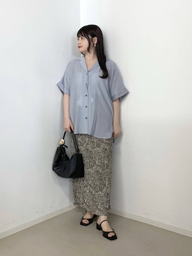 「A part by（アパートバイ）のプリーツイージータイトスカート2（スカート、ベージュ系）」を使った、かほちさん（レディース・149cm）の春コーディネート