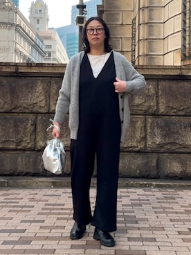 「collex（コレックス）のアイテム（オールインワン・サロペット）」を使った、KINOさん（レディース・162cm）の冬コーディネート
