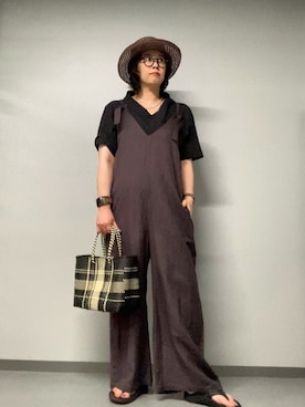 「collex（コレックス）のアイテム（オールインワン・サロペット）」を使った、KINOさん（レディース・162cm）の夏コーディネート