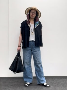 「骨ストレート」｜KINOさん（レディース・162cm）の春コーディネート