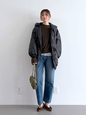 「アイテム（ダウンジャケット/コート）」を使った、ERIKA (BABYLONE)さん（レディース・166cm）の夏コーディネート