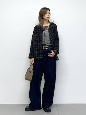 「アイテム（ノーカラージャケット）」を使った、ERIKA (BABYLONE)さん（レディース・166cm・30代）の秋コーディネート