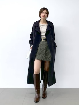「アイテム（ステンカラーコート）」を使った、ERIKA (BABYLONE)さん（レディース・166cm・30代）の秋コーディネート