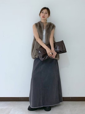 「BABYLONE（バビロン）のインナーカップ付きキャミ（キャミソール）」を使った、ERIKA (BABYLONE)さん（レディース・166cm・30代）の秋コーディネート