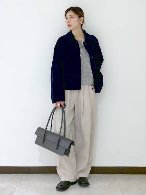 【BABYLONE】ショートリバーコート　ベージュ BABYLONE コート アウター リバーショートジャケットコート