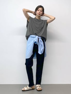 「Russell Athletic（ラッセルアスレティック）のアイテム」を使った、ERIKA (BABYLONE)さん（レディース・166cm）の夏コーディネート