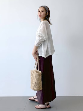 「NICOLAS LAINAS（ニコラスライナス）の【NICOLAS LAINAS】ストラップサンダル（サンダル）」を使った、ERIKA (BABYLONE)さん（レディース・166cm・30代）の夏コーディネート