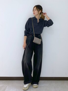 アッシュクポロニットプルオーバーを使った人気ファッション