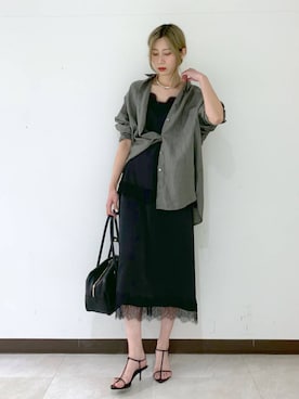 「Tony Bianco（トニービアンコ）の【TONY BIANCO】TASTサンダル（サンダル、ブラック系）」を使った、ERIKA (BABYLONE)さん（レディース・166cm）の春コーディネート