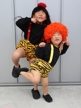 「アイテム（ウィッグ）」を使った、omedetaさん（キッズ・100cm）の秋コーディネート