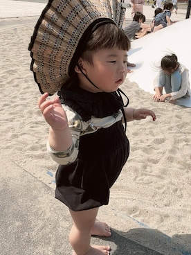 「アイテム（カーディガン/ボレロ）」を使った、omedetaさん（キッズ・100cm）の秋コーディネート