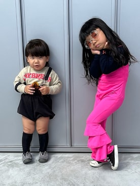 「アイテム（シューズ）」を使った、omedetaさん（キッズ・100cm）の秋コーディネート