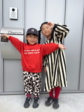 「アイテム（ワンピース/ドレス）」を使った、omedetaさん（キッズ・100cm）の秋コーディネート