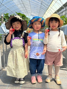 「アイテム（ワンピース/ドレス）」を使った、omedetaさん（キッズ・100cm）の秋コーディネート