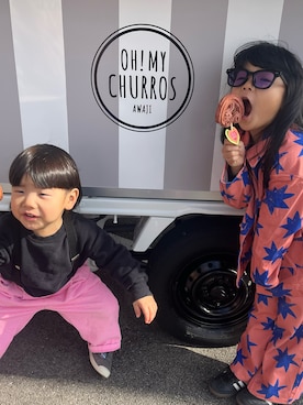 「アイテム（シューズ）」を使った、omedetaさん（キッズ・100cm）の秋コーディネート