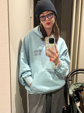 「アイテム（パーカー）」を使った、yuさん（レディース・165cm）の冬コーディネート