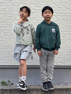 「アイテム（レッグウェア）」を使った、あかねくん&たっくんさん（キッズ・131cm）の秋コーディネート