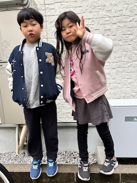 「アイテム（スカート）」を使った、あかねくん&たっくんさん（キッズ・131cm）の冬コーディネート