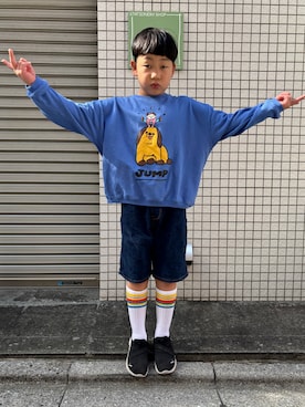「アイテム（スウェット）」を使った、あかねくん&たっくんさん（キッズ・131cm・10代）の秋コーディネート