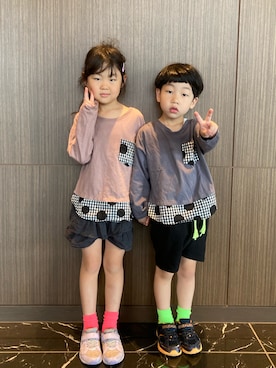 「manina」｜あかねくん&たっくんさん（キッズ・110cm）の秋コーディネート