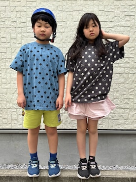 「ネオンカラー」｜あかねくん&たっくんさん（キッズ・133cm）の春コーディネート