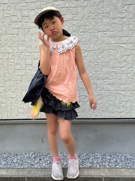 「アイテム（バッグ）」を使った、あかねくん&たっくんさん（キッズ・129cm）の夏コーディネート