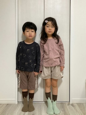 「manina」｜あかねくん&たっくんさん（キッズ・110cm）の秋コーディネート