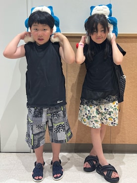 「アイテム（その他パンツ）」を使った、あかねくん&たっくんさん（キッズ・135cm）の夏コーディネート