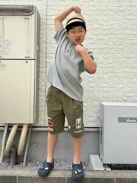 「THE NORTH FACE（ザノースフェイス）のアイテム（帽子）」を使った、あかねくん&たっくんさん（キッズ・133cm）の春コーディネート