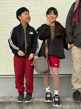 「アイテム（ジャージ）」を使った、あかねくん&たっくんさん（キッズ・131cm）の秋コーディネート