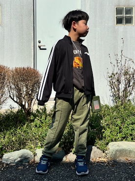 「PUNYUS（プニュズ）のアイテム」を使った、あかねくん&たっくんさん（キッズ・133cm）の春コーディネート