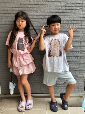 「アイテム（パンツ）」を使った、あかねくん&たっくんさん（キッズ・129cm）の夏コーディネート
