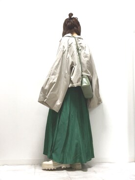 「sakishimatokyo（サキシマトーキョー）のアイテム（ミリタリージャケット）」を使った、norimamiさん（レディース・160cm）の秋コーディネート