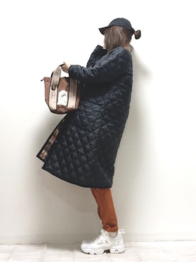 「MACKINTOSH PHILOSOPHY（ﾏｯｷﾝﾄｯｼｭ ﾌｨﾛｿﾌｨｰ）のアイテム（ノーカラーコート）」を使った、norimamiさん（レディース・160cm）の秋コーディネート