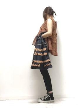 「ぺプラムトップス」｜「アイテム（ラッピングキット）」を使った、norimamiさん（レディース・160cm）の夏コーディネート