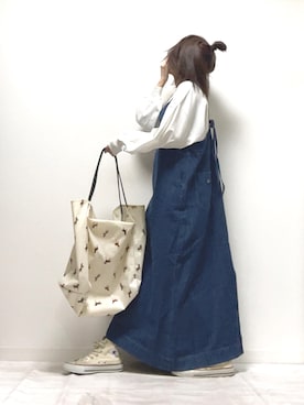 「Lee（リー）のアイテム（セットアップ）」を使った、norimamiさん（レディース・160cm）の秋コーディネート