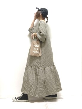 「ap retro（アプレトロ）のアイテム（帽子）」を使った、norimamiさん（レディース・160cm）の夏コーディネート