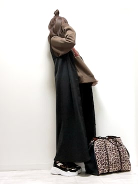 「kutir」｜「アイテム（スウェット）」を使った、norimamiさん（レディース・160cm）の冬コーディネート