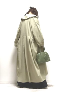 「ブルゾン」｜「アイテム（ステンカラーコート）」を使った、norimamiさん（レディース・160cm）の秋コーディネート
