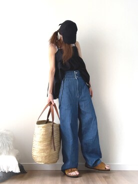 「BIRKENSTOCK（ビルケンシュトック）のZURICH SFB/チューリッヒ ソフトフットベッド スエードレザー ナロー幅（UNISEX）（サンダル）」を使った、norimamiさん（レディース・160cm）の夏コーディネート