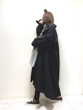 「Libra Cue（リブラ キュー）のアイテム（トレンチコート）」を使った、norimamiさん（レディース・160cm）の冬コーディネート