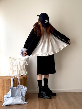 「アイテム（ノーカラージャケット）」を使った、norimamiさん（レディース・160cm）の秋コーディネート
