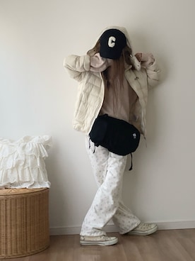 「アイテム（ボディバッグ/ウエストポーチ）」を使った、norimamiさん（レディース・160cm）の秋コーディネート