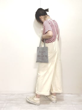 「La-gemme」｜「アイテム（サロペット/オーバーオール）」を使った、norimamiさん（レディース・160cm）の夏コーディネート
