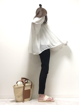 「デニムっていいよね」｜「アイテム（ラッピングキット）」を使った、norimamiさん（レディース・160cm）の夏コーディネート