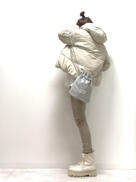 「copine」｜「アイテム（ダウンジャケット/コート）」を使った、norimamiさん（レディース・160cm）の秋コーディネート